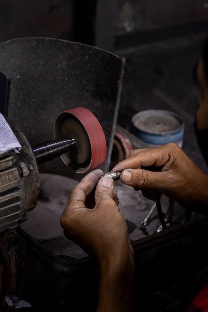 Craftsman working on jewelry